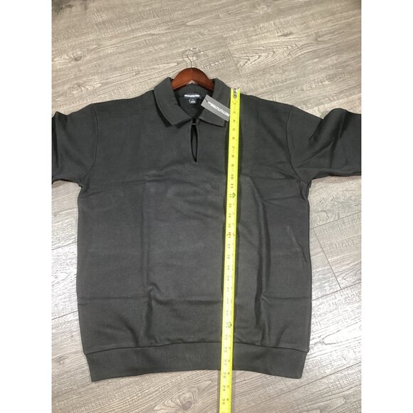 PrettyLittleThing Black Premium Collared Oversized Womens Sweatshirt Size S New - Picture 6 of 7